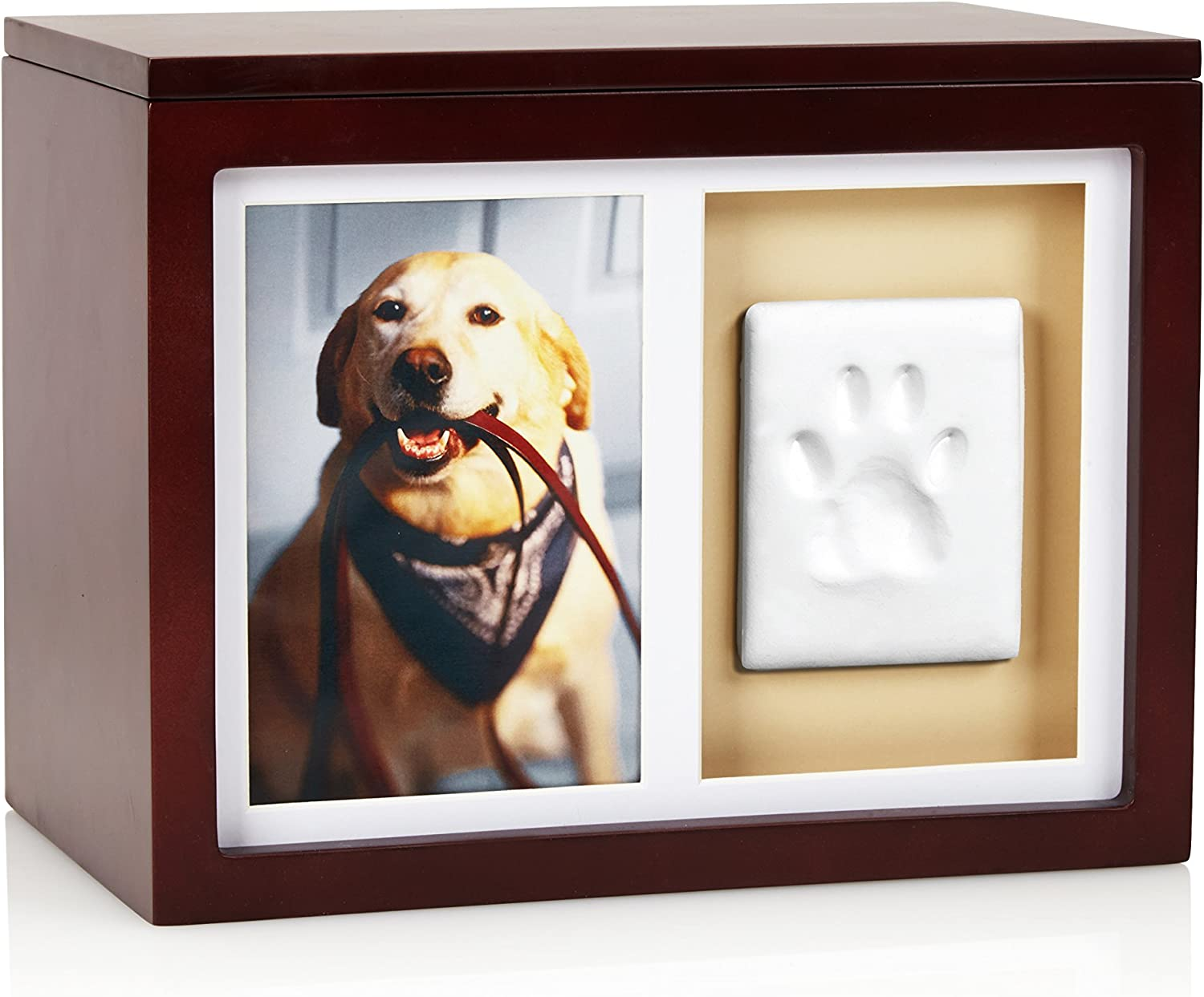 Pearhead Dog or Cat Paw Prints Pet Memory Box with Clay Imprint Kit, Perfect Pet Memorial Espresso image number 4