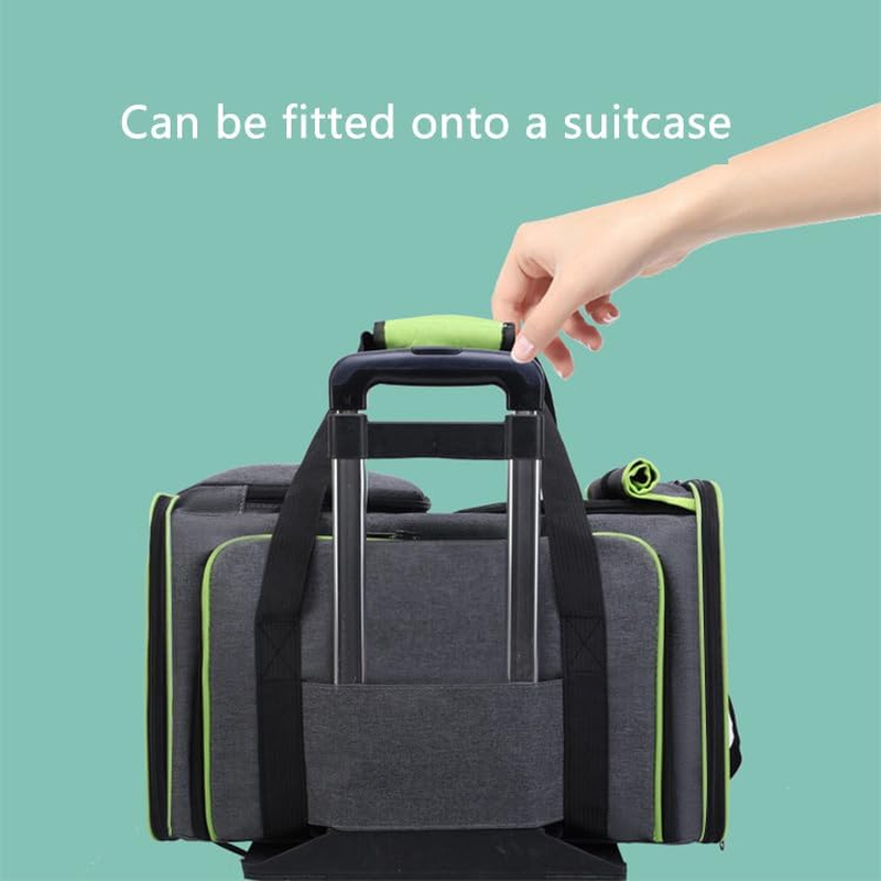 2 Sides Travel Expandable Pet Carrier Bag (Large), Airline Approved Soft-Sided Cat Carrier with Pad & Pocket & Removable Shoulder Strap image number 6