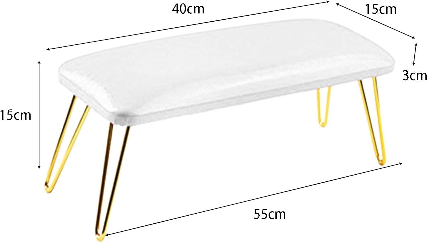 Eigell Nail Hand Rest,Manicure Nail Rest,Manicure Nail Tool,Nail Table Mat,Nail Pillow Hand Rest,For,Nail Technician Use,Must Have, White and Gold