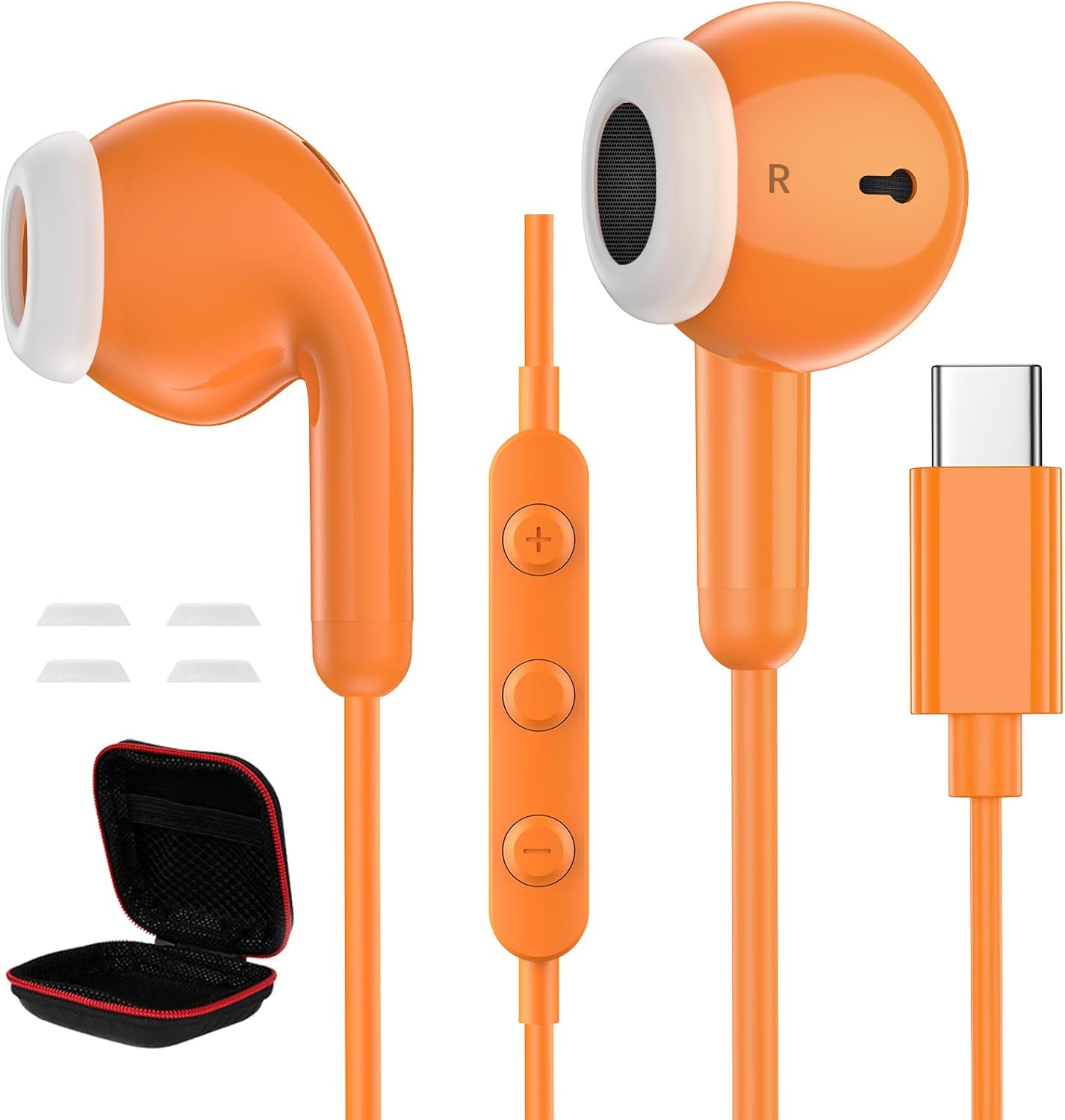 USB C Headphones for Samsung S25 Ultra S24 S23 S22 A56 Type C In-Ear Headphones with Cable Hifi Stereo Earphones with Microphone and Volume Control for Iphone 17 Pro Max 16 15 plus Ipad for Google image number 2