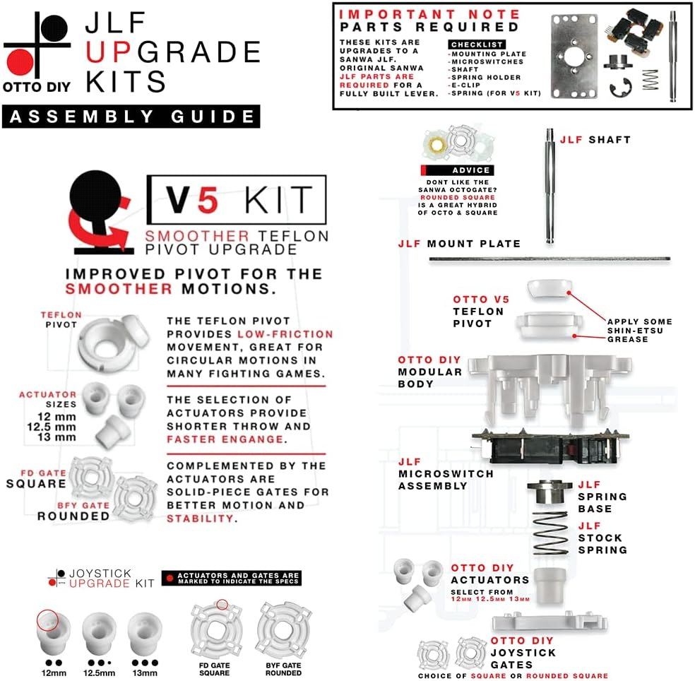 Arcade OTTO DIY V5 Japanese Version Kit for Sanwa JLF-TP-8YT Joystick and Hori Hayabusa Stick Upgrade DIY Kits