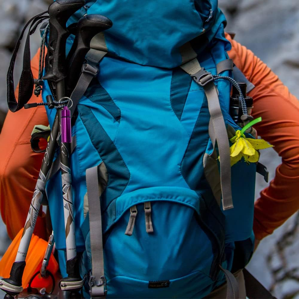 8 Colors Small Portable Pill Box Keychain, Waterproof Aluminium Alloy Mini Pocket Pill Case Container, Metal Pill Holder Earplug Organizer for Travel, Small image number 3