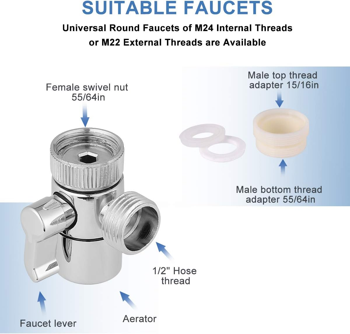 Hand Shower Sink Shower Hose Sprayer for Hair Washing,Faucet Rinser Set with Faucet Adapter, Shower Stand and Hose - for Utility Room, Bathroom, Laundry Tub HG522 image number 1