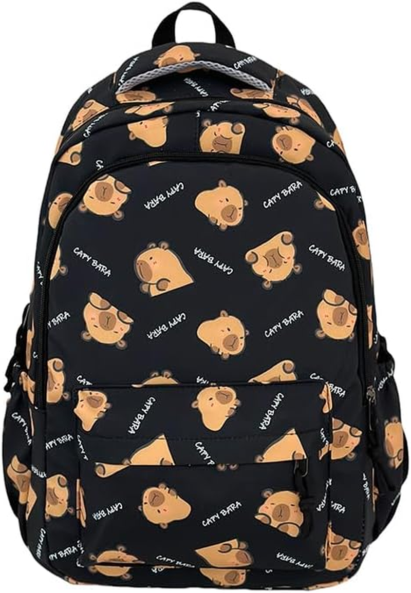 Kawaii Capybara Backpack &ndash; Large Cartoon Backpack with Flap, Fun Ita Bag for Capybara Lovers