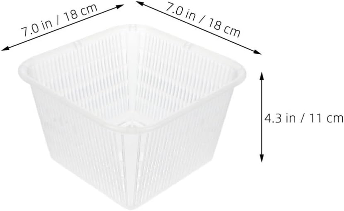 Kisangel 4Pcs Hydroponic Mesh Plant Basket Plastic Aquatic Pots Planting Net Pots for Balcony Garden,Transparent - Black image number 3