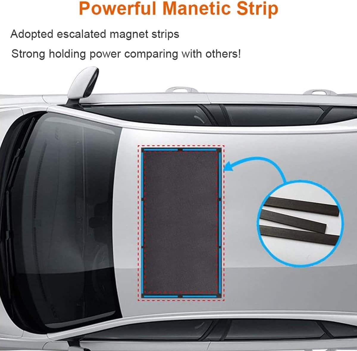 Car Magnetic Sunroof Sun Shade, UV Sun Protection for Moonroof, Car Roof Cover for Overnight Camping Can Breathable and Prevent Bugs, Can Also Be Used for Side Windows image number 5