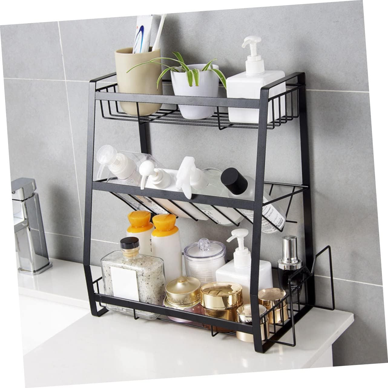 Cabilock Iron Spice Rack for Kitchen Storage Sauce Rack Home Organization for Countertop Display image number 4