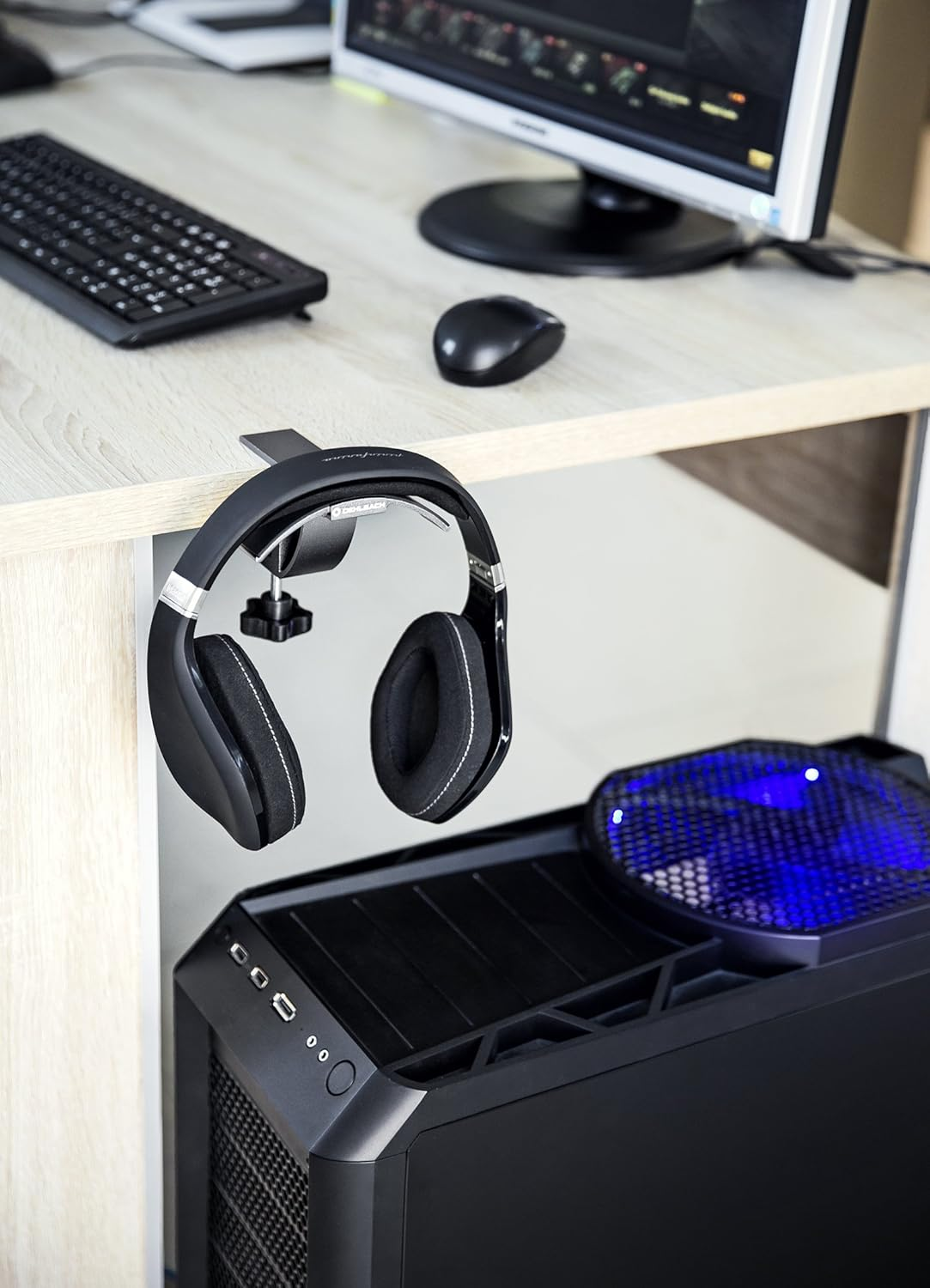 Oehlbach Alu Style T1 Headphones Table Holder Anodised Aluminium Quick and Easy Assembly Anthracite - Silver image number 1