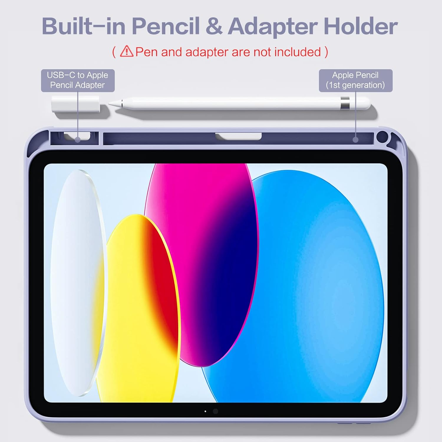 Getino Compatible with Ipad 10Th Generation Case with Pencil Holder, Ipad 10.9 Case with Clear Transparent Back Shell, Auto Wake/Sleep, Shockproof Slim Cover for Ipad 10 Gen 10.9 Inch 2022, Bluegray image number 1