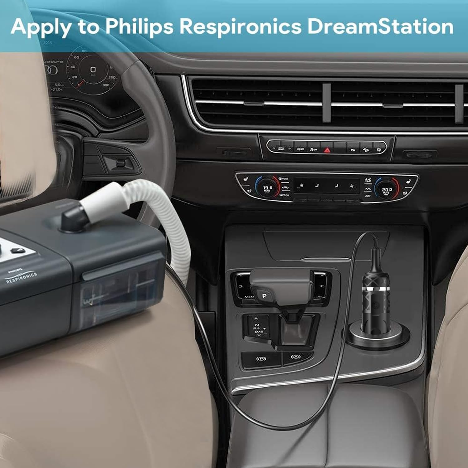KFD 12V-24V DC Adapter Car Charger for Philips Respironics Dreamstation DS700 DS500 660P 760P Bipap Auto CPAP DSX500T11 DSX400 Series 50 Remstar M Series 1051158 System One 60 1118499 Power Supply