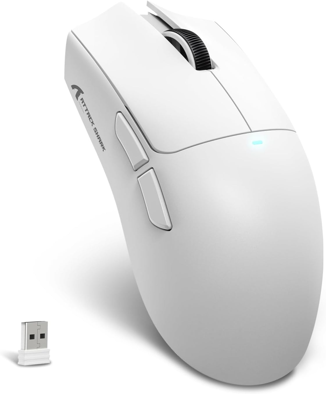 ATTACK SHARK X11SE Ultra-Light Wireless Gaming Mouse, Tri-Mode-2.4G/Usb-C Wired/Bt, Pixart PAW3311 Gaming Sensor, 22KDPI, 5 Programmable Buttons for Laptop, PC, Mac Gamer (White) image number 2