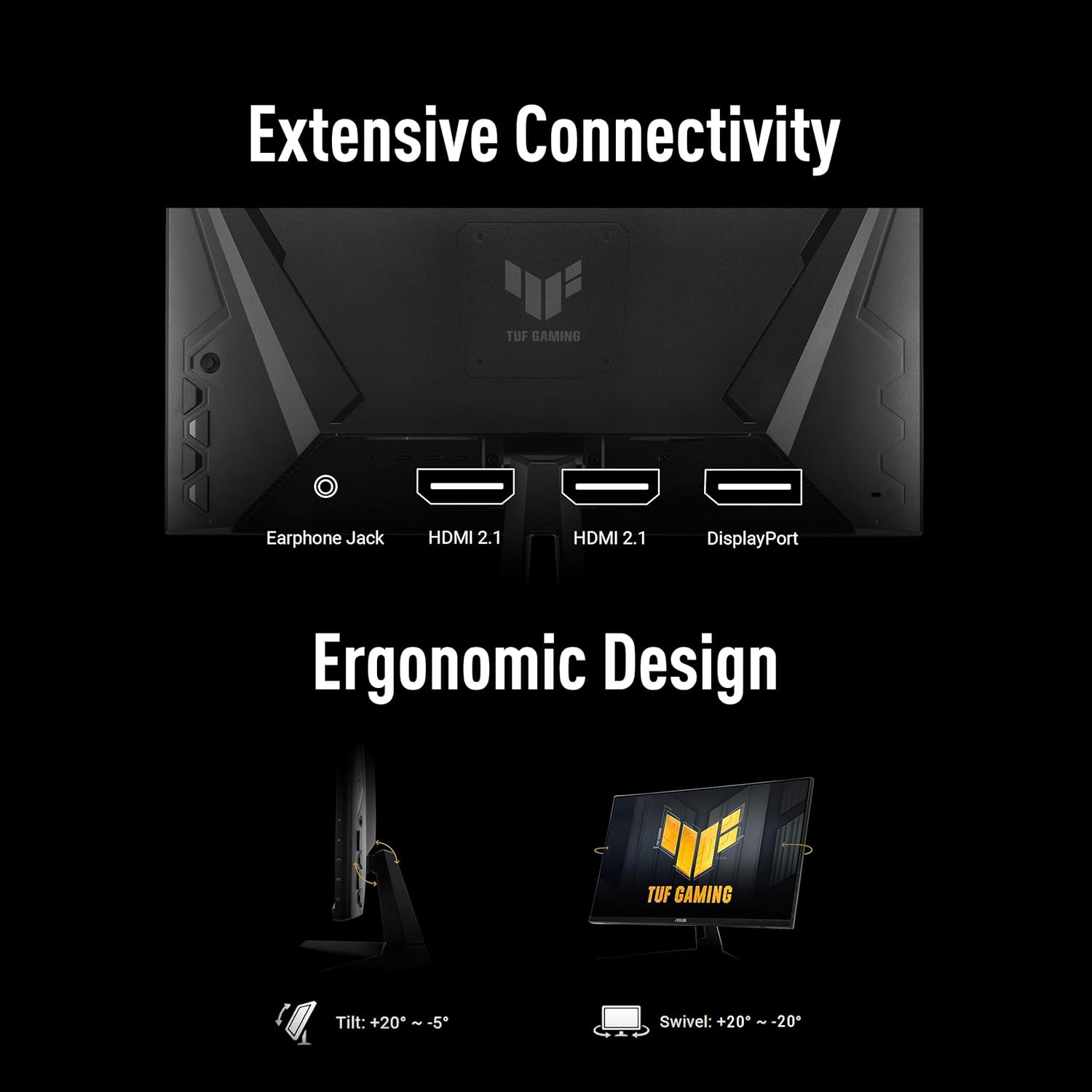 ASUS TUF VG27AQM5A Gaming Monitor &ndash; 27-Inch, Qhd(2560X1440), 300Hz, Fast IPS, ELMB Sync, 0.3Ms (GTG), Stereo Speaker, 95% DCI-P3, Displaywidget Center image number 2