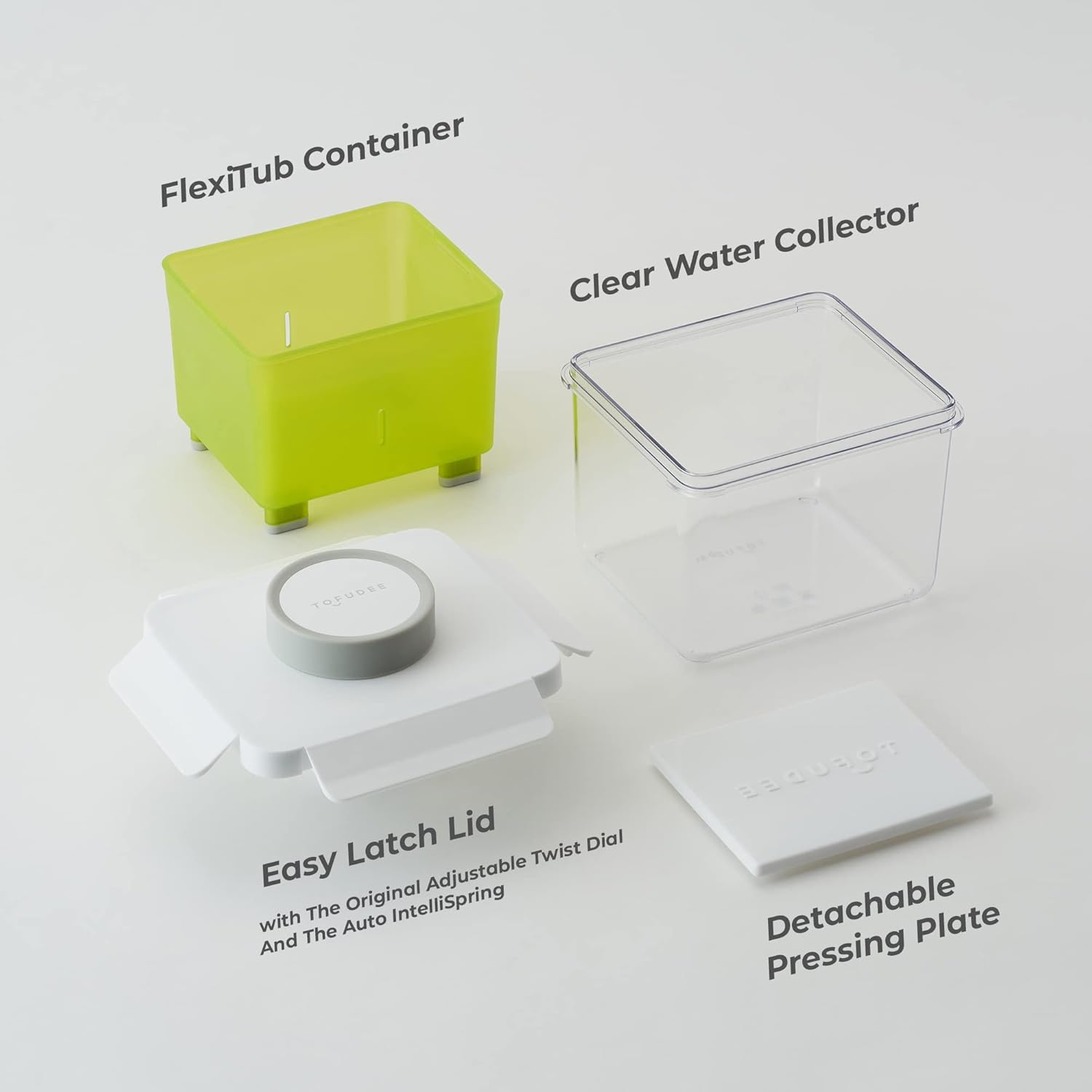 TOFUDEE Tofu Press with Auto Intellispring. Patent Adjustable Vegan Tofu Presser for Speed up Draining Water from All Types of Pressed Tofu without Crack - Grapefruit image number 2