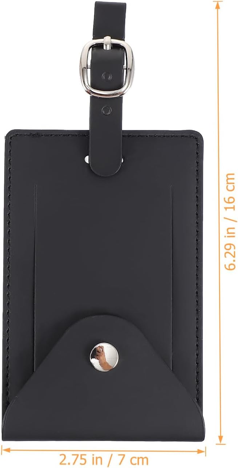 WRITWAA 2Pcs Portable Luggage Tags with Adjustable Lanyard for Travel Suitcases Id Name Labels for Easy Baggage Identification Reusable Bag Tags in Black and Orange image number 5