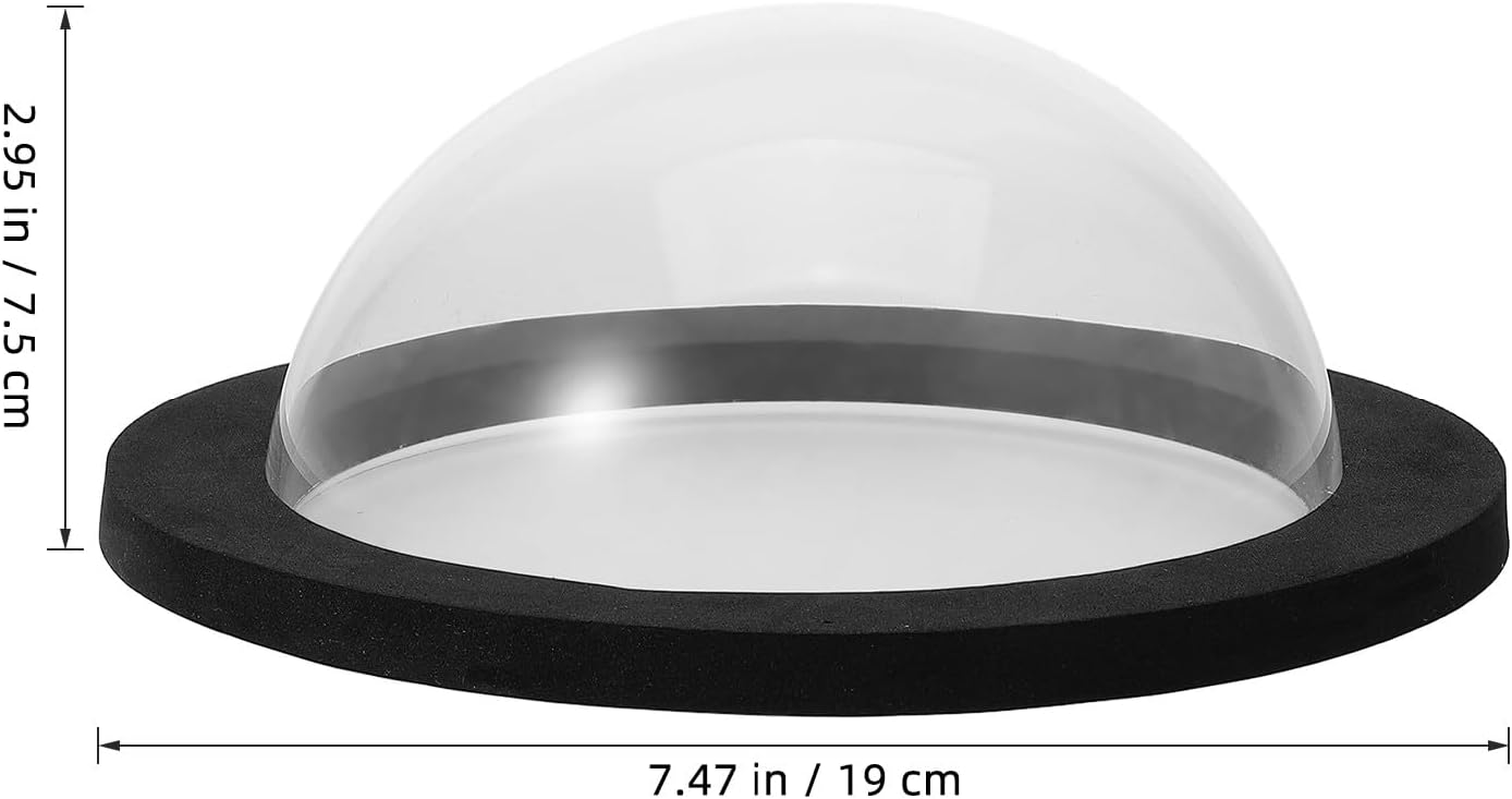 DECHOUS Floating Small Fish Dome Cover for Outdoor Garden Pond 15Cm Lightweight Acrylic Floating Aquarium Dome Black Base and Lid for Aquatic Pets image number 6