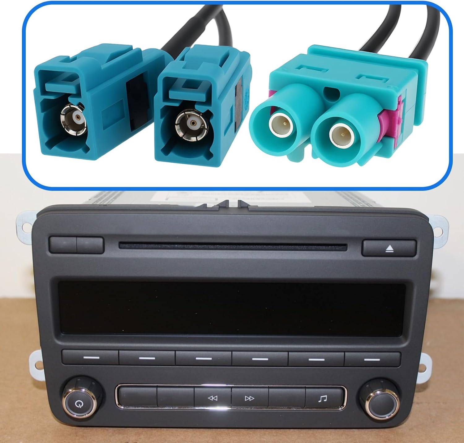 Emagtech Car Radio Antenna Adapter Cable Dual FAKRA(Z) to 2 FAKRA Compatible with VW Compatible with Audi since 2008