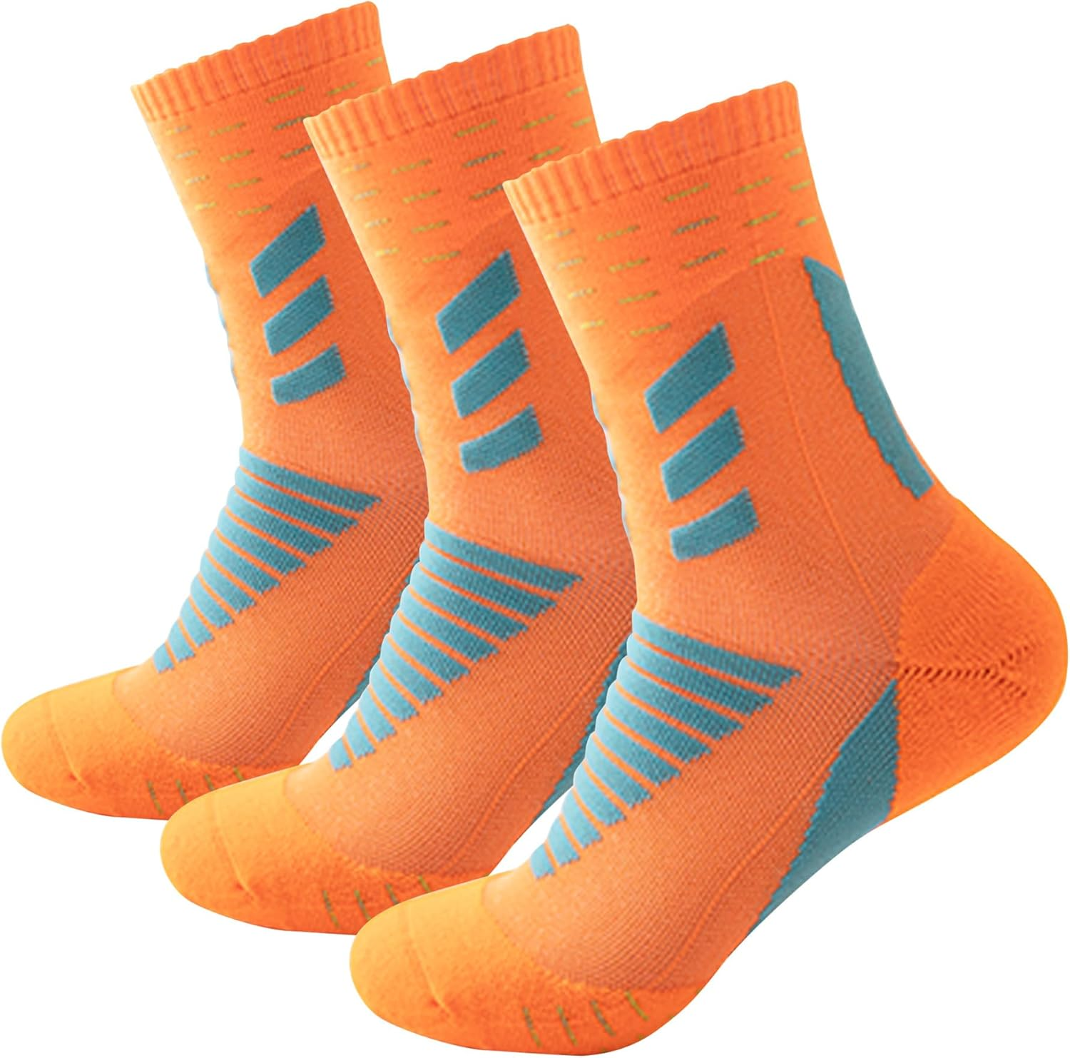 Dress Cici Athletic Cushion Quarter Socks for Men, Nylon Half Crew Training Socks, Basketball Running Hiking Socks (3 Pack) - Blue image number 6