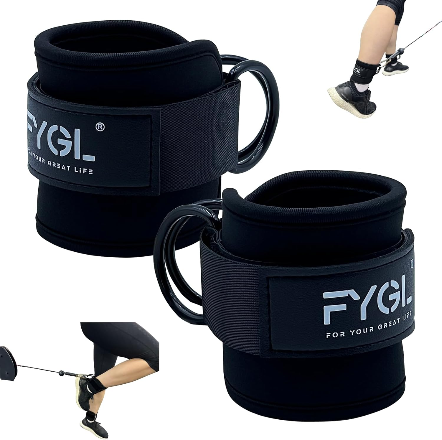 Ankle Strap for Cable Machines and Resistance Bands - Workout Cuff Attachments for Home and Gym Use, Versatile for Glute, Leg, and Hip Abductor Exercises, Perfect for Women and Men image number 1