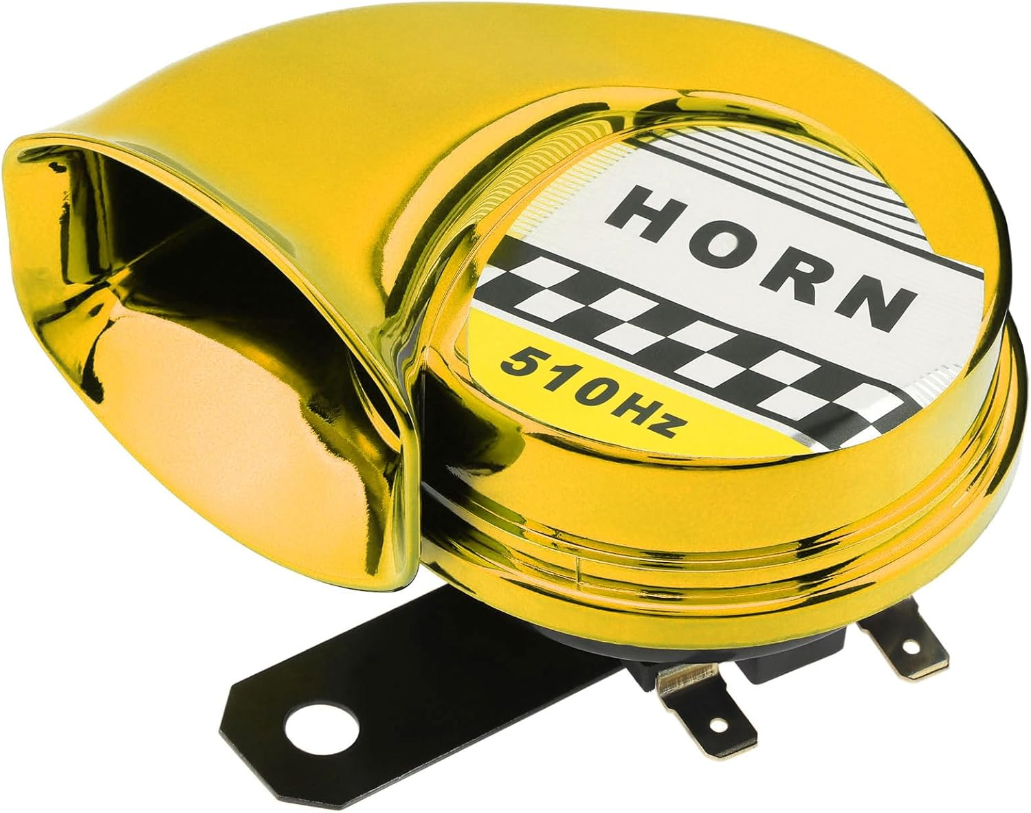 Windance Universal High Tone Snail Air Horn,130Db 510HZ Waterproof Loud Electric Horn for Any 12V Vehicles Motorcycle Scooter Boat Trucks (Black)