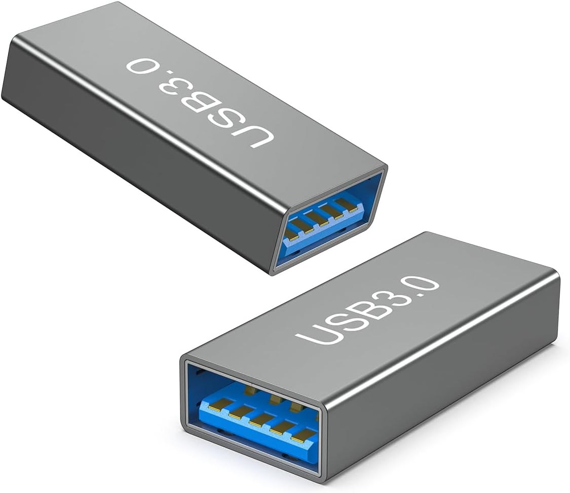 2-Pack Aluminum USB 3.0 Female to Female -Connector Converter,Type a 3.0 Coupler Adapter image number 5