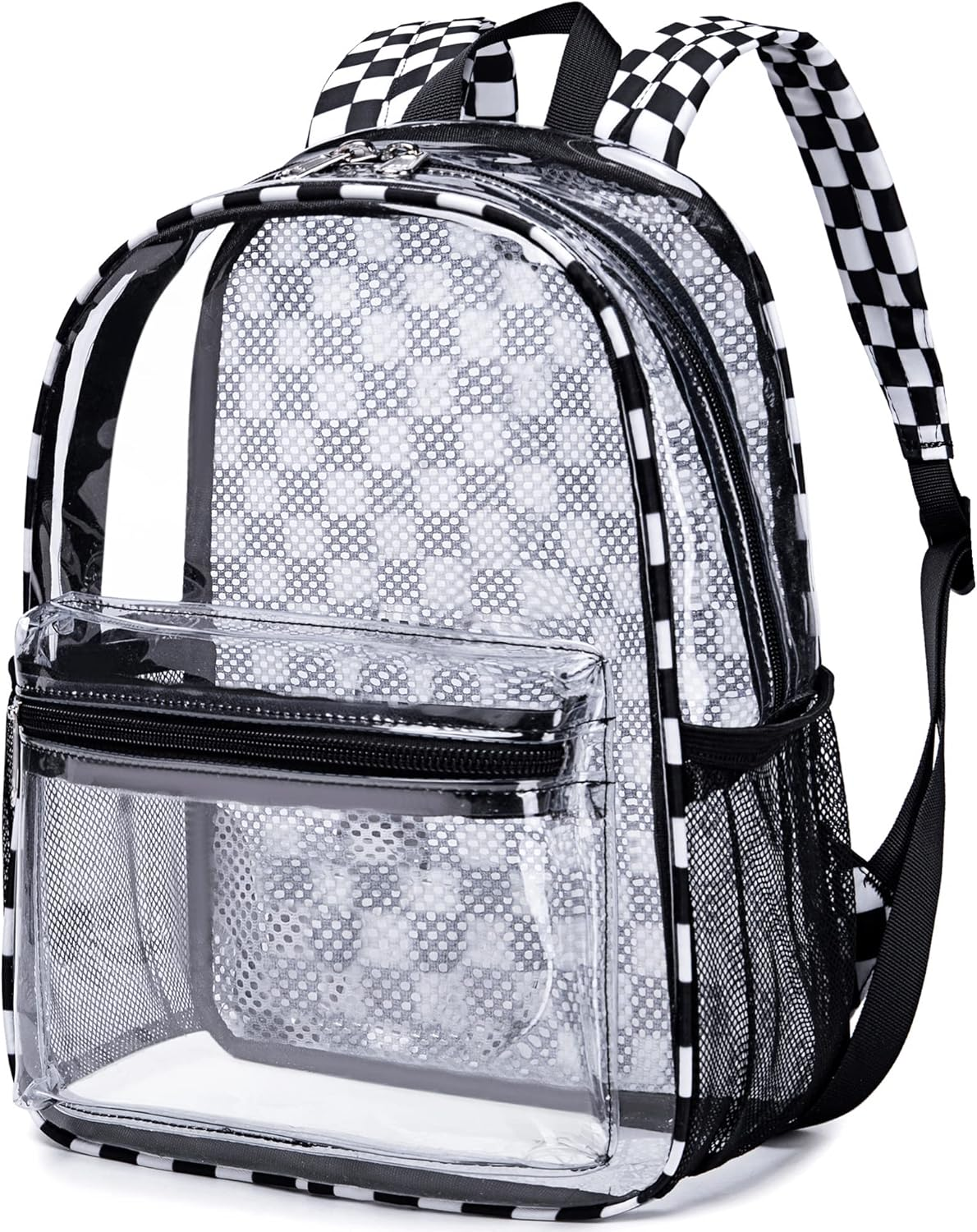 Clear Mini Backpack Lightweight See through Bookbag Small Transparent Bag for School Work Sports Stadium Security