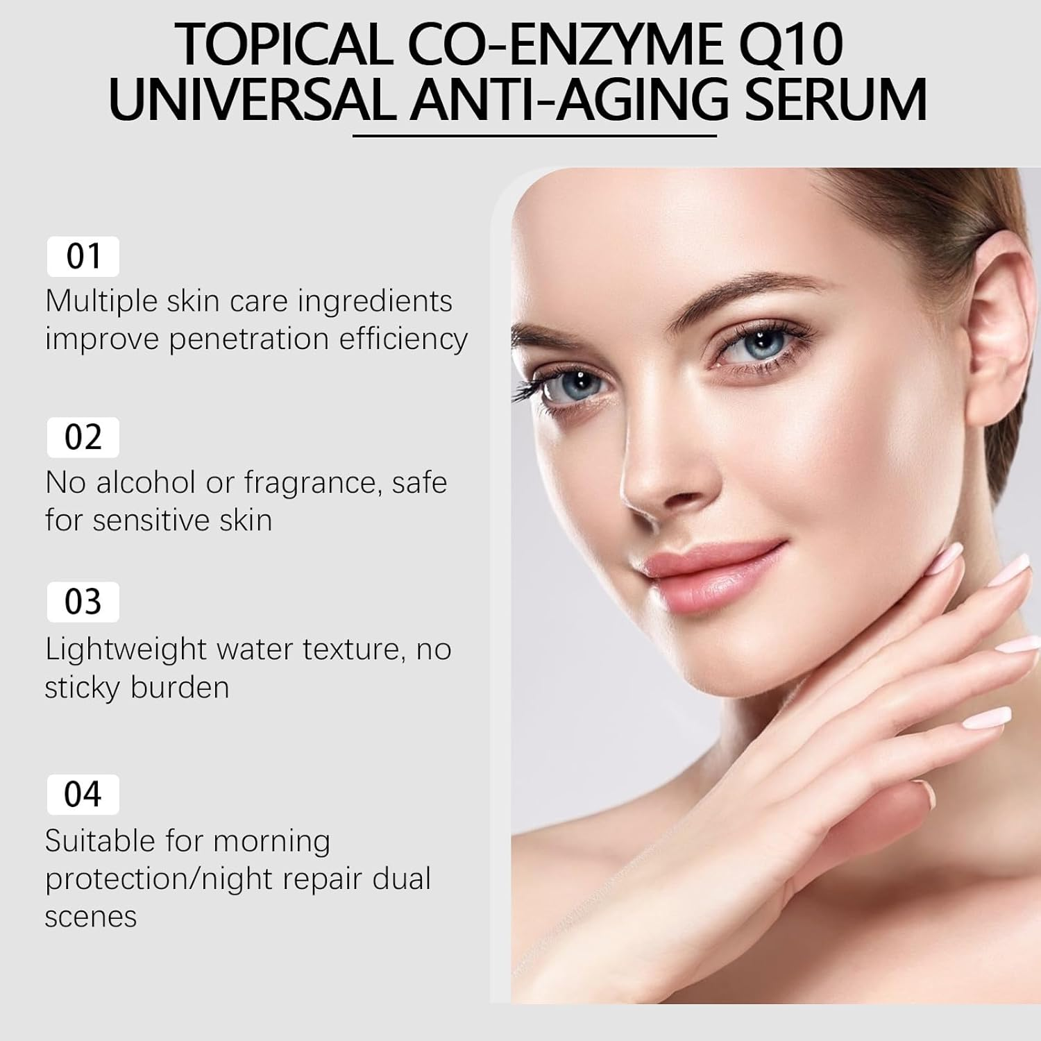 Co-Enzyme Q10 Anti-Aging Face Serum - Antioxidant Powerhouse for Face & Neck, Hydrating, Lightweight, to Reduce Appearance, Firm, Radiant Skin image number 1
