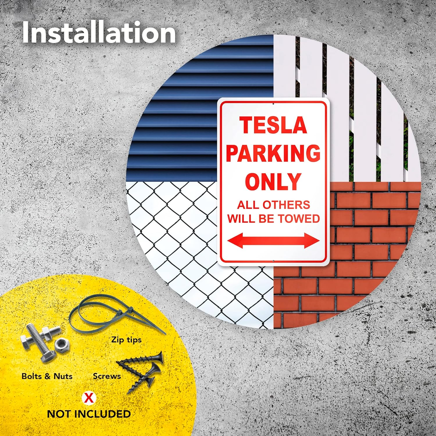 Tesla Parking Only Sign - 8X12 Aluminum Tesla Garage Signs image number 4