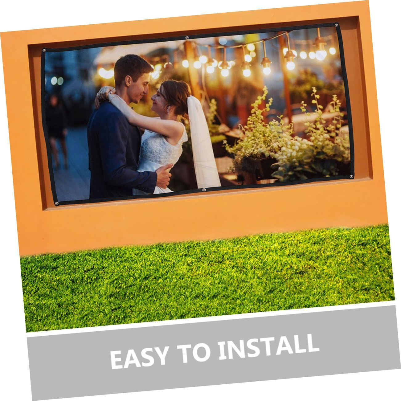 Polyester Portable Projector Screen Outdoor Indoor Movie Screen Easy to Use Carry