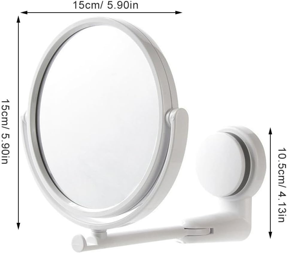 Makeup Mirror Wall Mounted with Rotating Arm and Suction Cup, High-Definition Vanity Mirror for Bathroom and Dormitory, Adjustable Angle for Personal Grooming image number 1