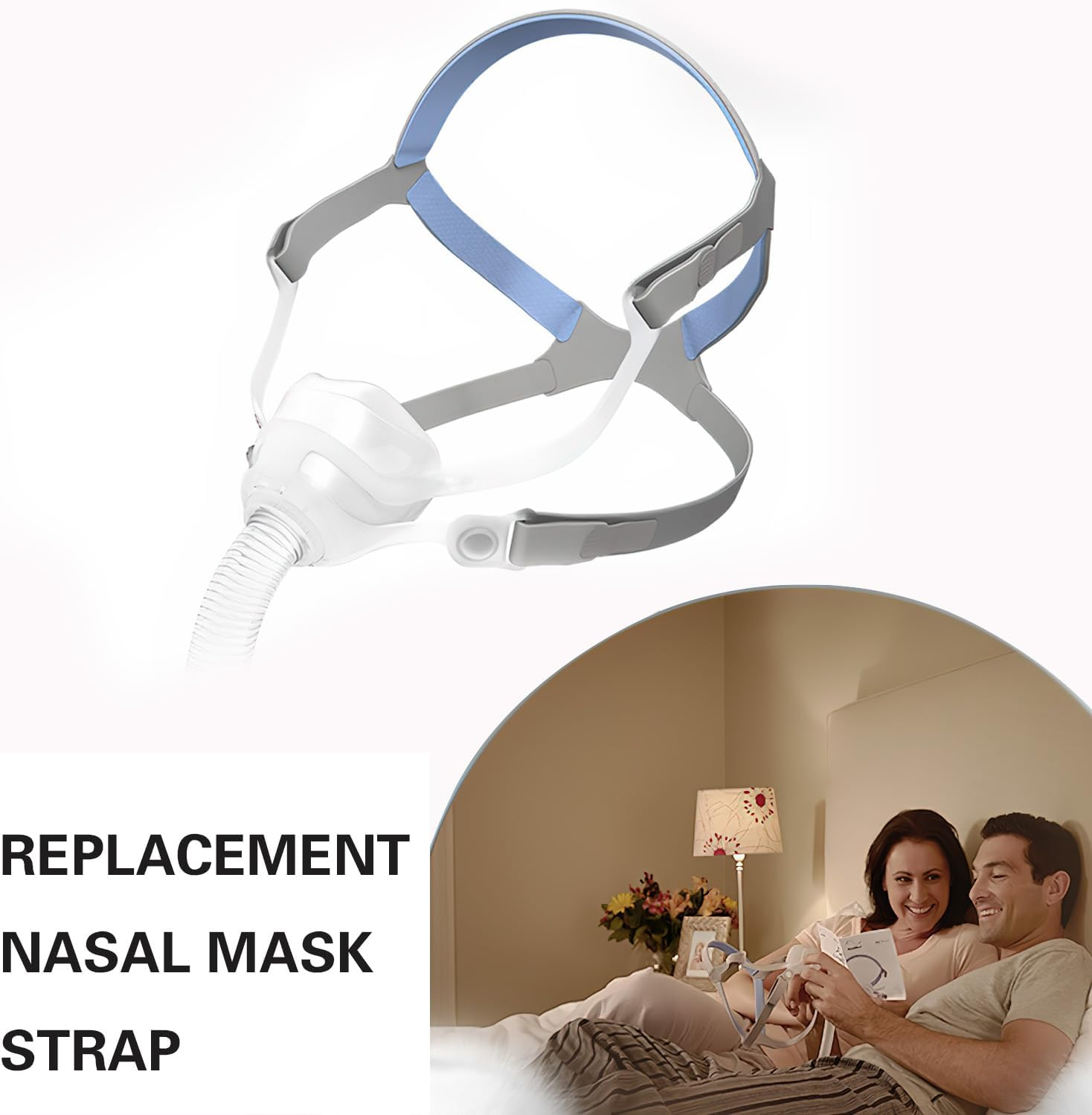 Replacement Universal Nasal Guard Headgear, Replacement Headgear for Resmed Mirage FX Nasal Guard, Breathing Machine Accessory for Mirage FX Elastic Fabric Strap image number 5