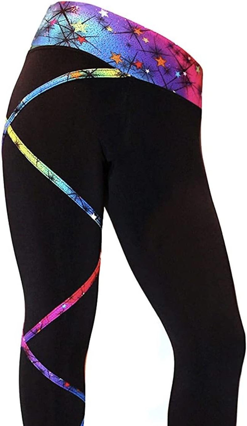 Ice Fire Figure Skating Criss Cross Pants - Rainbow image number 2