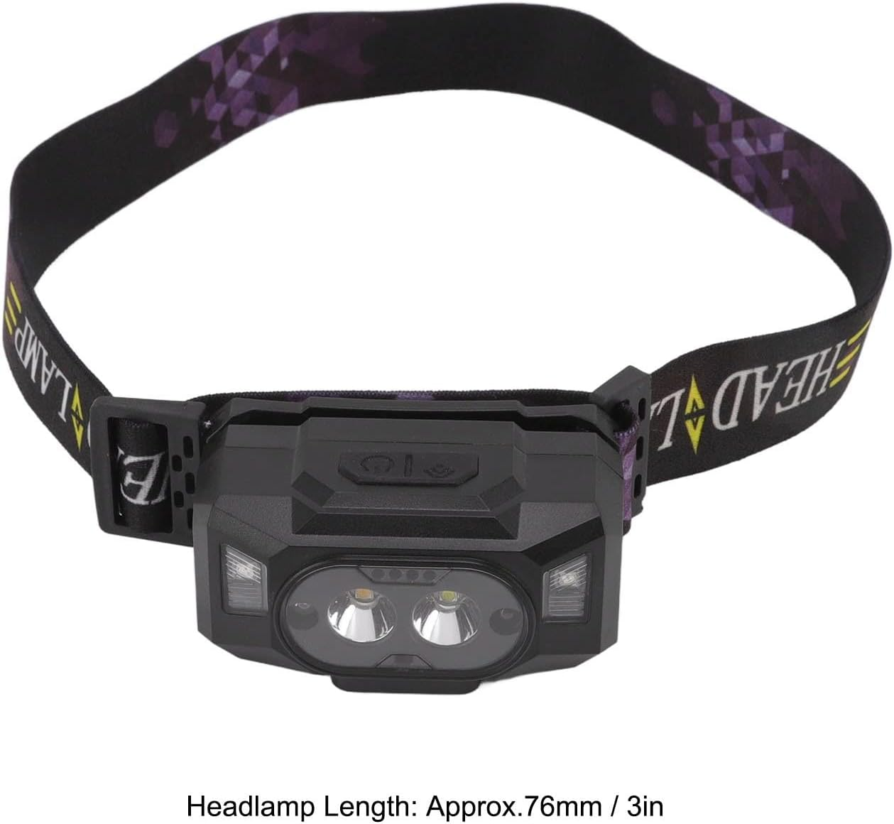 LED Sensor Headlamp Three Color Light Source Rechargeable Outdoor Strong Light Headlamp Running Camping ABS Headlamp White Warm Red Light