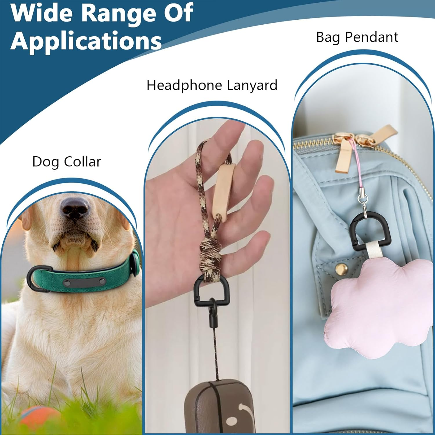 NEETUE 8 Pcs D Ring Clips Metal Key Ring 1 Inch Carabiner D Rings for Purse D Ring Spring Key for DIY Accessories Crafts image number 1