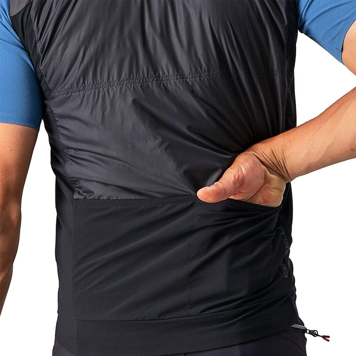 Castelli Men'S Unlimited Puffy Vest Sports, Light Military Gray/Dark Gray-Brilliant Orange, L image number 5