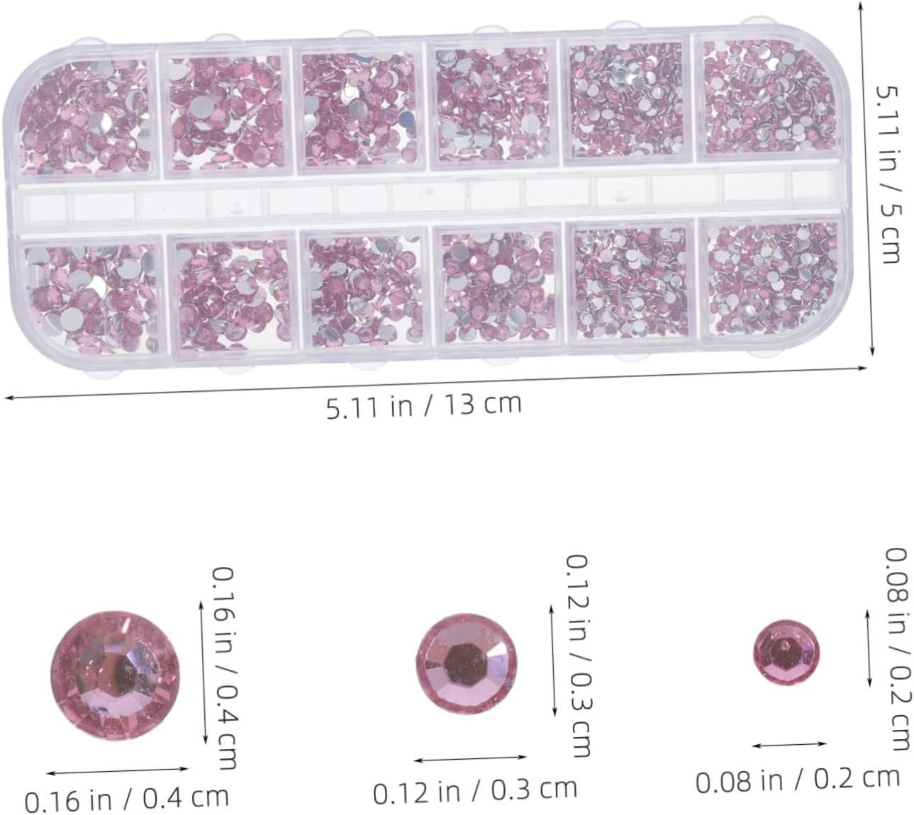 SEWACC Acrylic Rhinestones Mix Size Flatback Nail Rhinestone Gems for Nail Art and Face Decoration Cherry Blossom Pink DIY Craft Embellishments image number 5