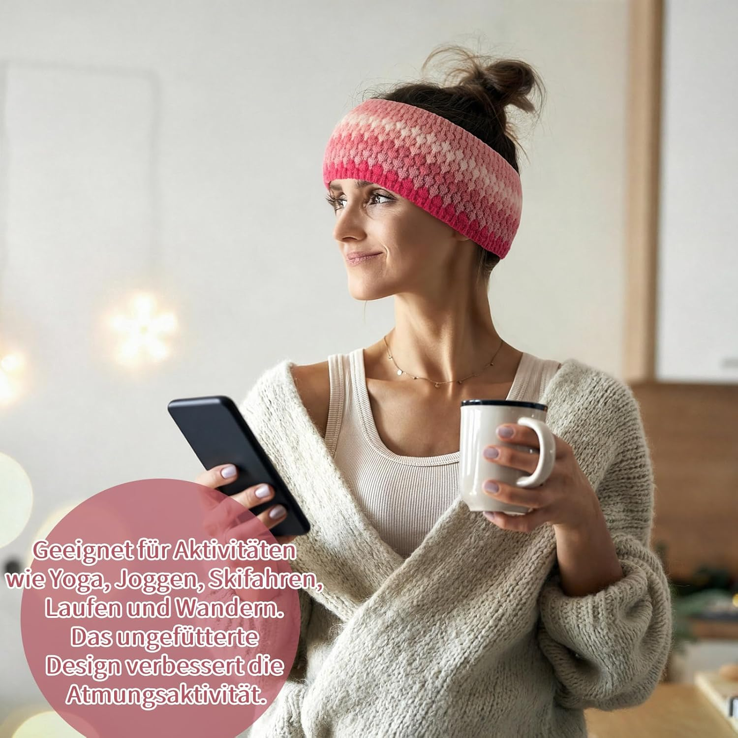 Xuniea Women'S Winter Hiking Headband Wool Ear Warmer Headbands Pack of 2