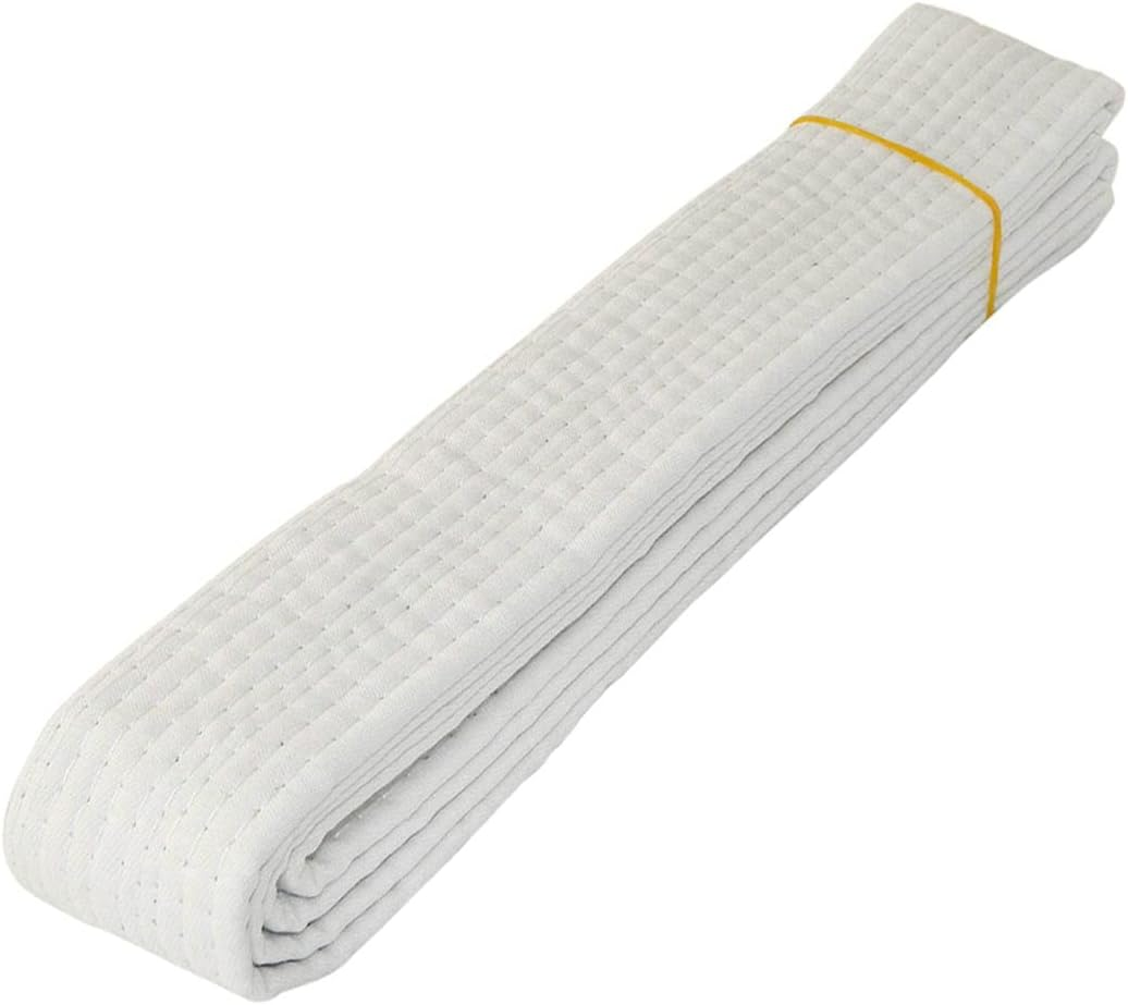 Dierjueyers Double Wrap Taekwondo Belt Karate Judo Hapkido Martial Arts Uniform Color Rank Belt 220Cm/280Cm (1) (&lrm;White) image number 3