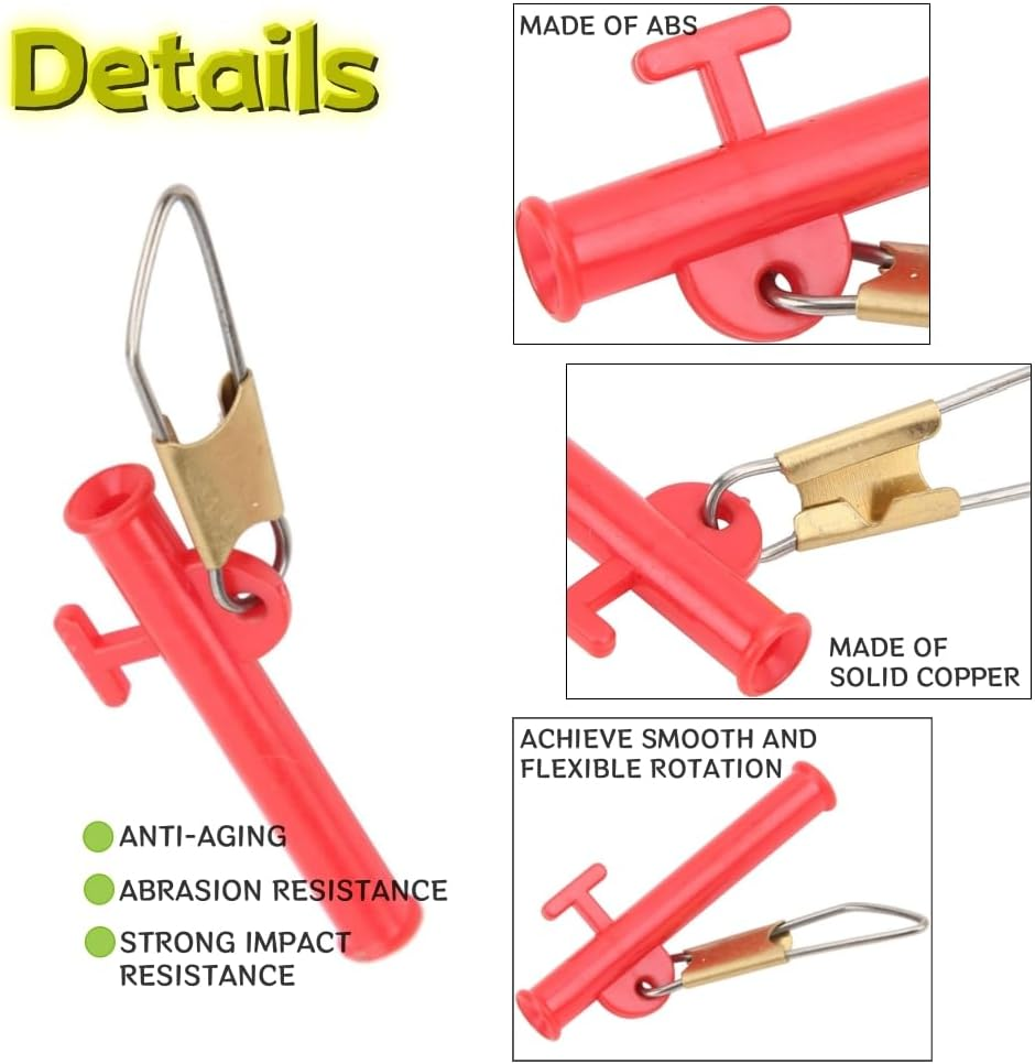 50 Pcs 1-1/2 Fishing Line Sinker Slides with Metal Snaps ABS Fishing Weight Sinkers Slider Clip,Outdoor Catfishing Tackle Equipment for Pier Fishing Boat Beach,Fishing Accessories image number 4