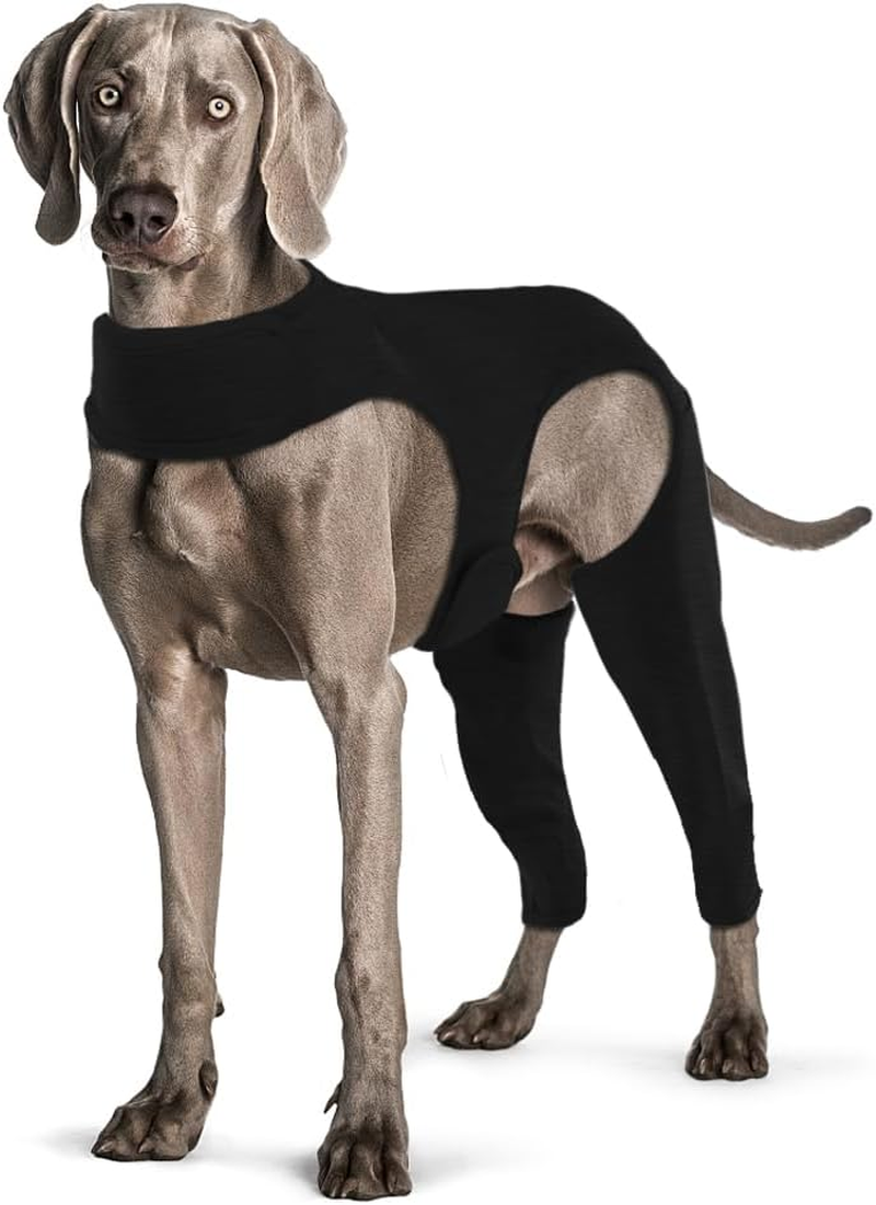 Yoolhamy Dog Surgery Recovery Suit, Dogs Leg Wound Protector Brace, Comfortable Dogs Elbow Protector Cone Alternative Prevent Licking Bite Long Sleeve Suits Leg Brace Support (Grey, S)