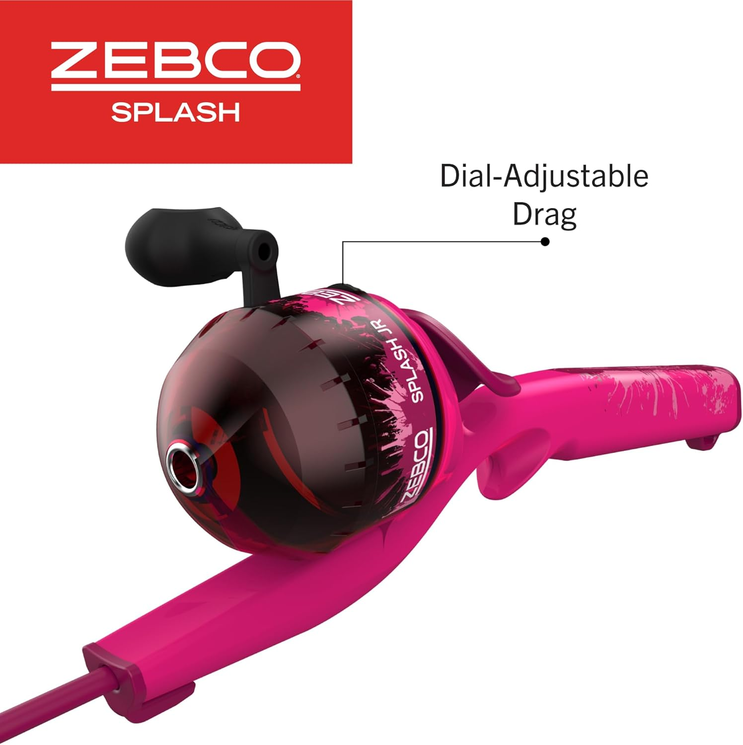 Zebco Splash Kids Spincast Reel and Fishing Rod Combo, 29" Durable Floating Fiberglass Rod with Tangle-Free Design, Oversized Reel Handle Knob, Pre-Spooled with 6-Pound Zebco Fishing Line image number 4