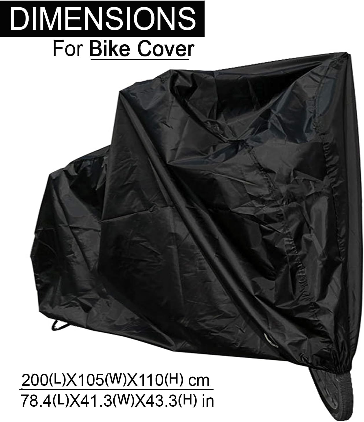 Waterproof Bike Cover [3 Sizes Available] with Lock Holes for Outdoor Bicycle Storage, 210T Polyester Taffeta Fabric, PU Coating, UV Protection, Rain-Wind-Dust Proof, for Mountain Bikes, Road Bikes, Electric Bikes image number 2