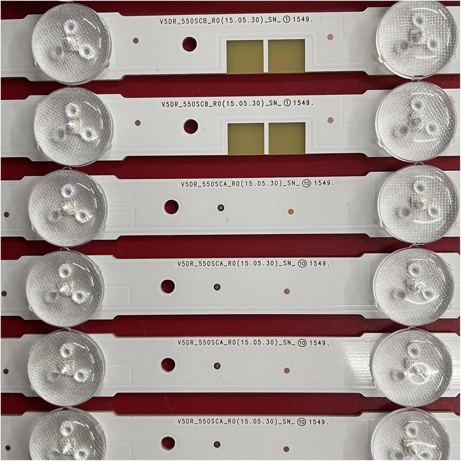 18Pcs LED Backlight Strip for V5DR_550SCA 550SCB_R0 UA55JS7200J UE55JU6870U UE55JU6800KXZF UE55JU6872U UN55JS700DF 55JU6800