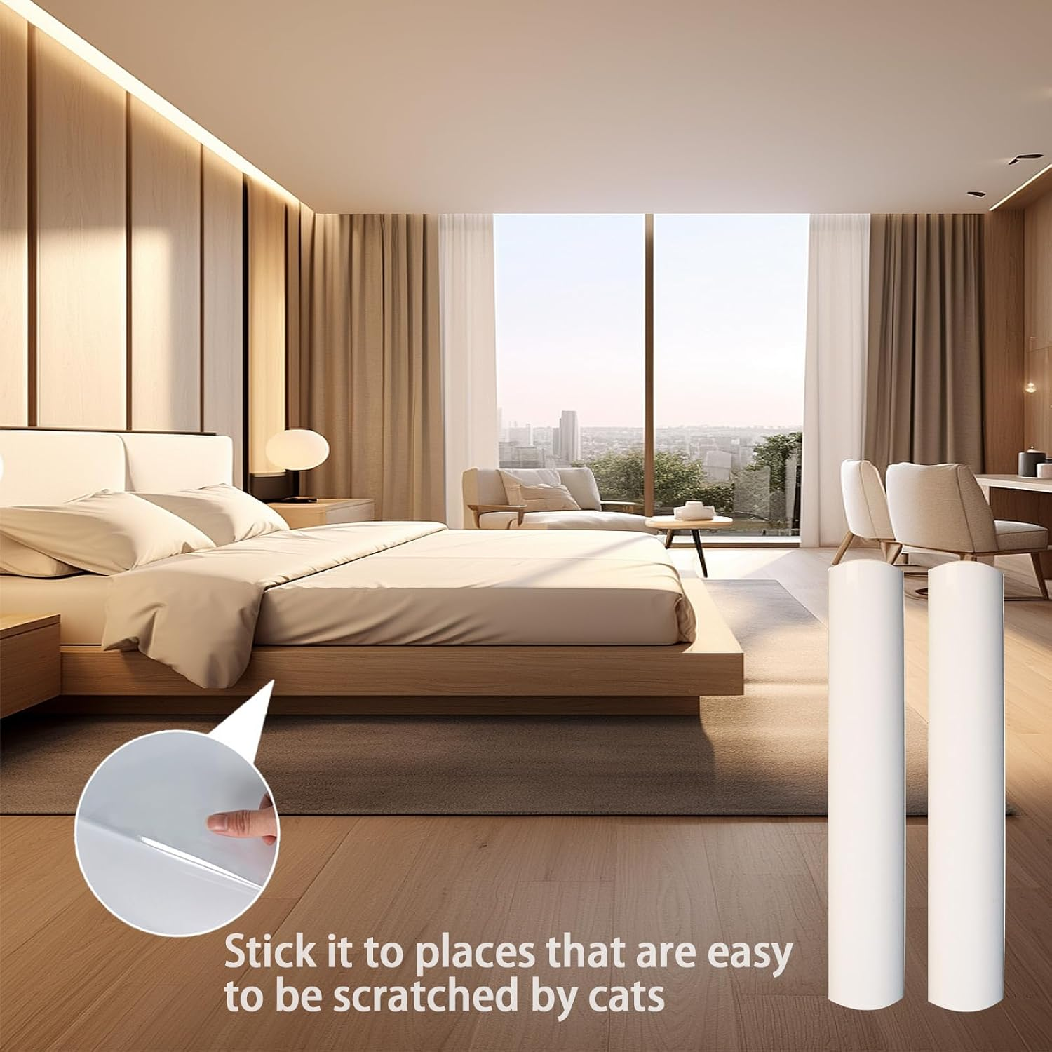 SHAPEPOTY 2 X Anti-Scratch Cat Sofa Cover Protector Anti-Scratch Transparent Sofa Protector Protect Sofa from Cat Scratches - Easy to Use