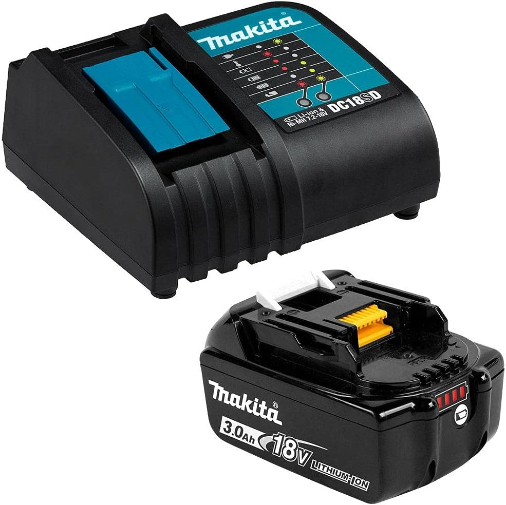 Makita 18V Single Port Optimum Charger with 3.0Ah Battery 198399-6 (In Plain Packaging).