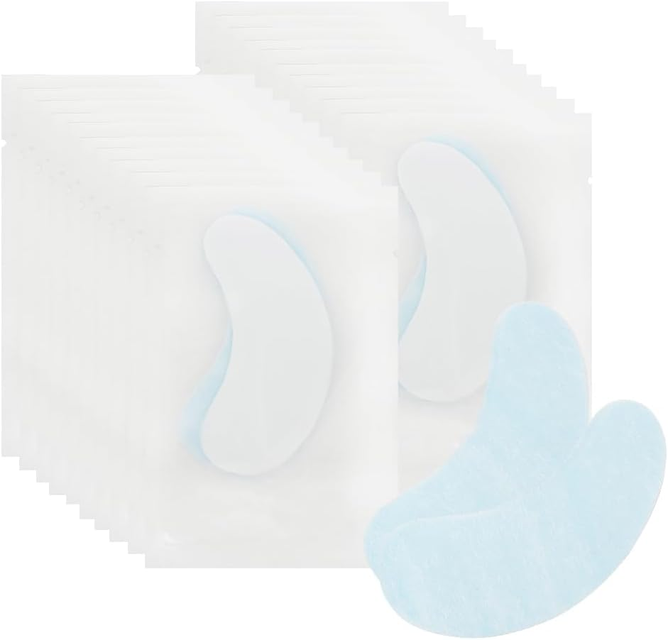 100 Pairs Hydrogel under Eye Gel Patches Lint Free Eye Lash Pads Eyelash Extension Tool Mask Eyepads, Transparent/Black