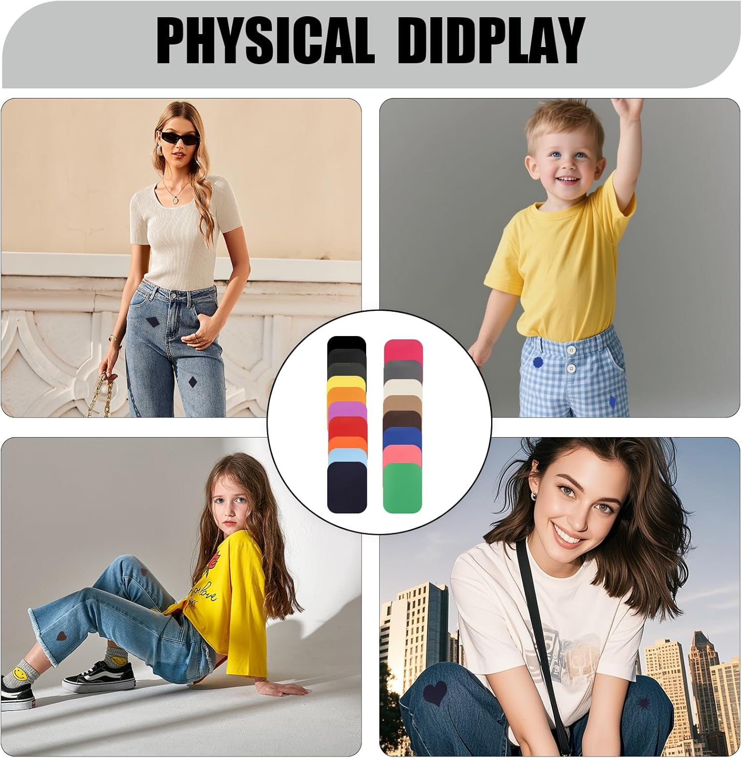 18 Pcs Fabric Iron-On Patches, 10.5 X 13.2Cm Repair Patches for Clothes, Premium Adhesive Backing for Jackets Jeans & DIY Crafts Iron-On Transfers (18 Assorted Colors) image number 1