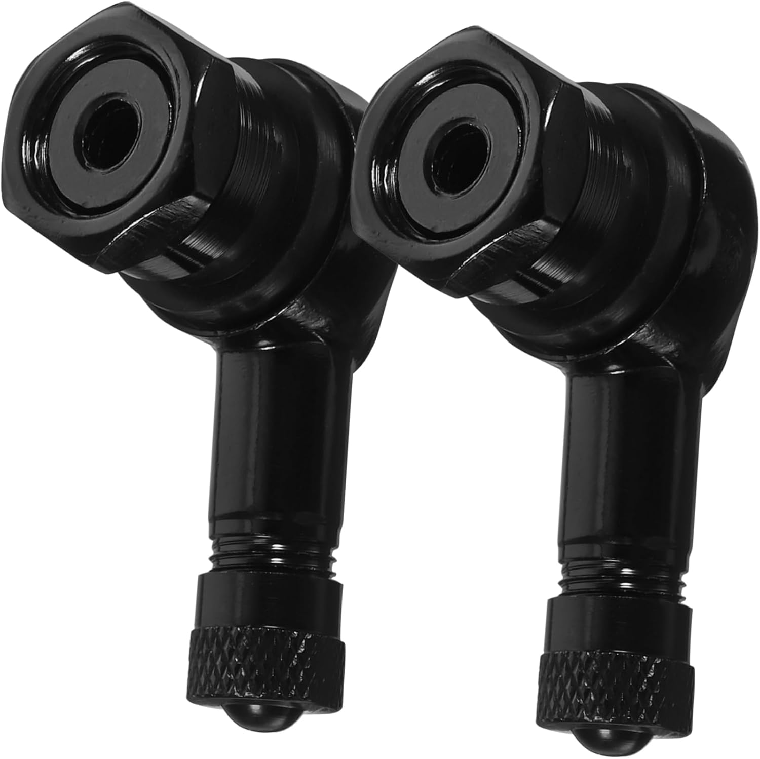 TOPPERFUN 2Pcs 90-Degree 11.3Mm Motorcycle Tire Valve Stem Caps Black Replacement Dirt Caps for Motorbike Tyres Motorcycle Accessories image number 4