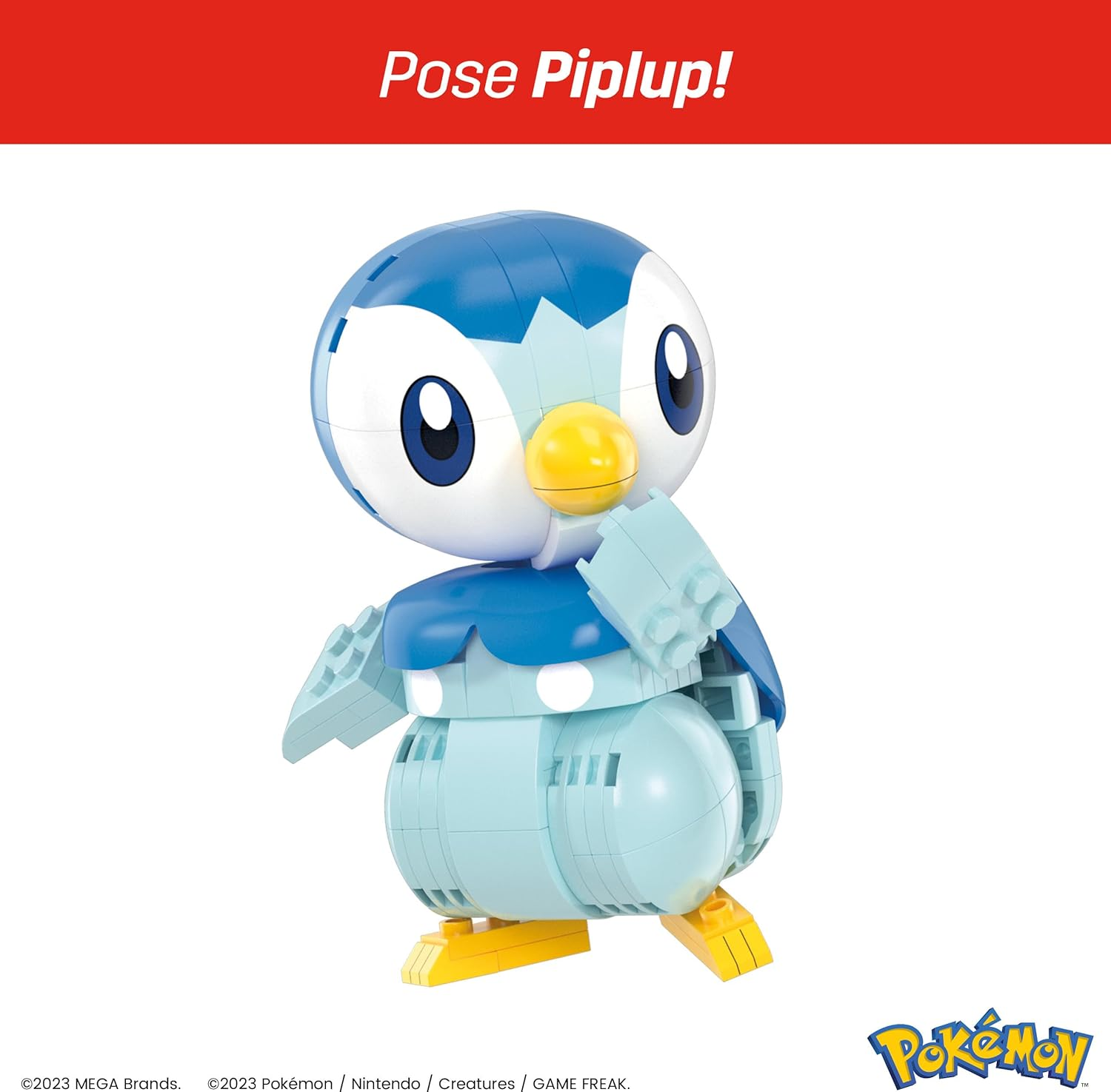 MEGA Pokemon Action Figure Building Toys, Build & Show Trio with 583 Pieces, Buildable and Poseable Pikachu Piplup Eevee, for Kids image number 3