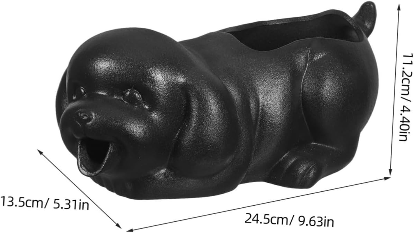 COHEALI Ceramic Table Fountain Outdoor Water Feature Decor Bonsai Fountain Decorative Jar Aquarium Decor Pond Water Feature Black image number 1