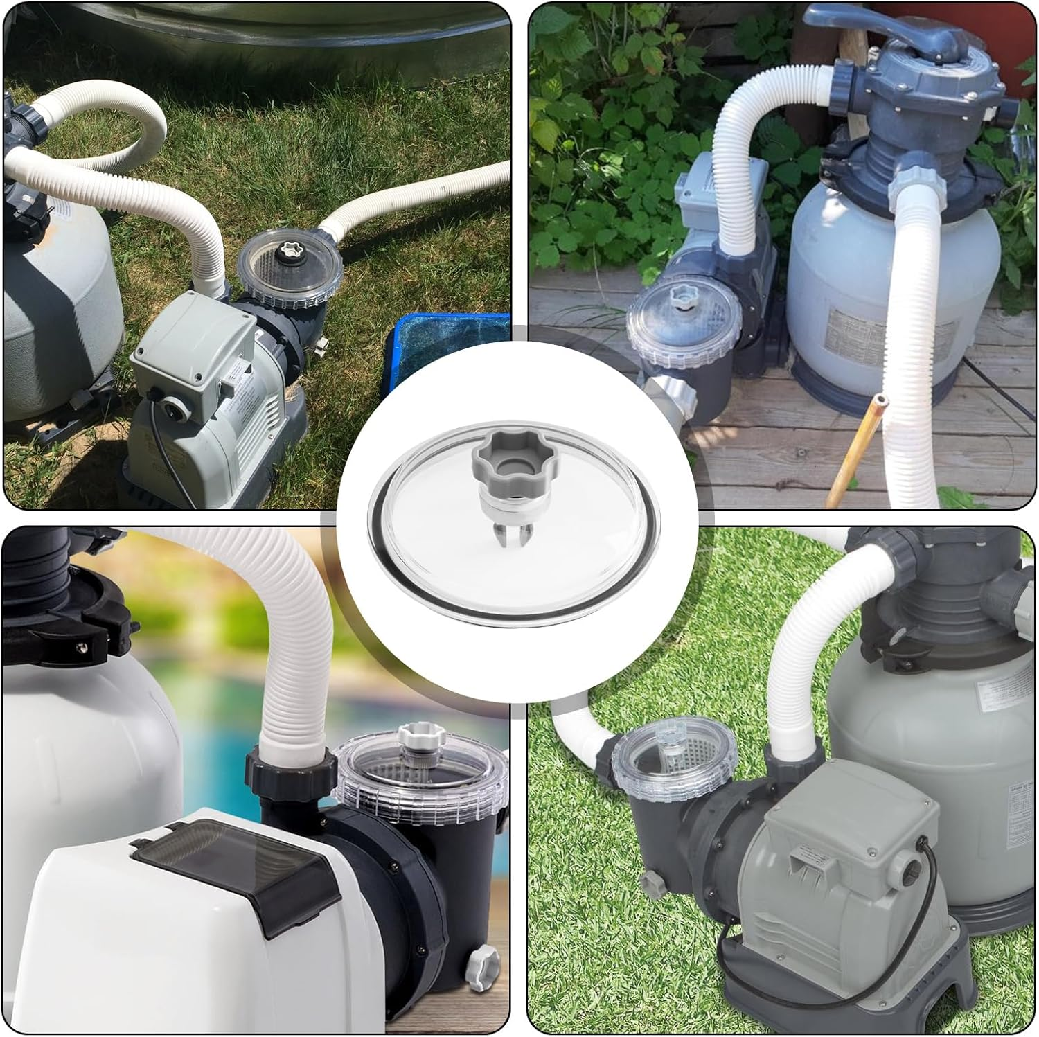 Swimming Pool Pump Trap Cover &ndash; Durable Replacement Lid with Valve and 2Pcs O Rings, Transparent Filter Container Cover for Efficient Water Circulation | Compatible with up Ground and Inground image number 6